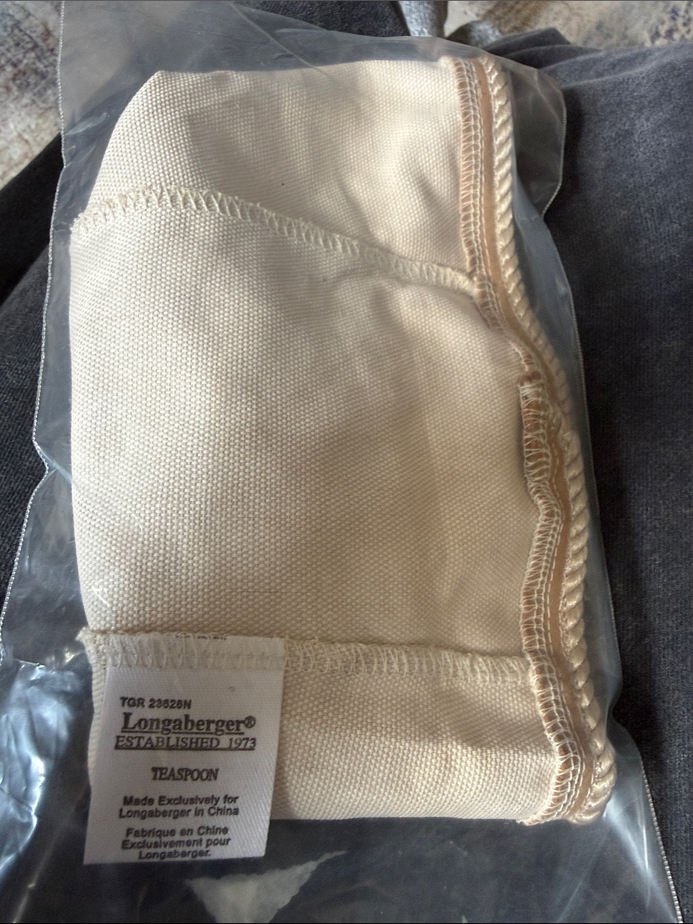 Longaberger Cream Linen Teaspoon liner